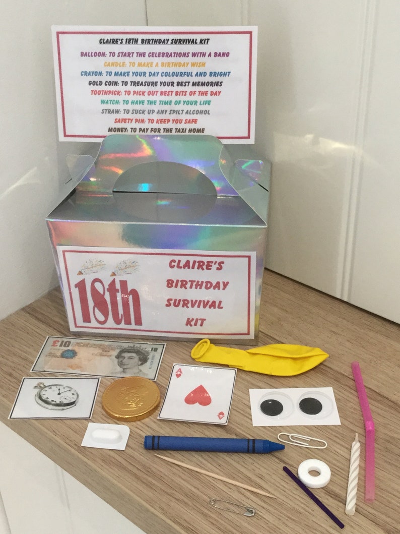 Personalised 18th Birthday Gift / Novelty / Fun / Survival Etsy