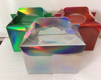 6 Small Metallic Gift Box / Party Boxes / Food Box / Christmas Eve Box