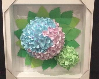 Personalised 3D Hydrangea / Paper Flowers / Gifts for her / Gift for Mum / Gift for Nan