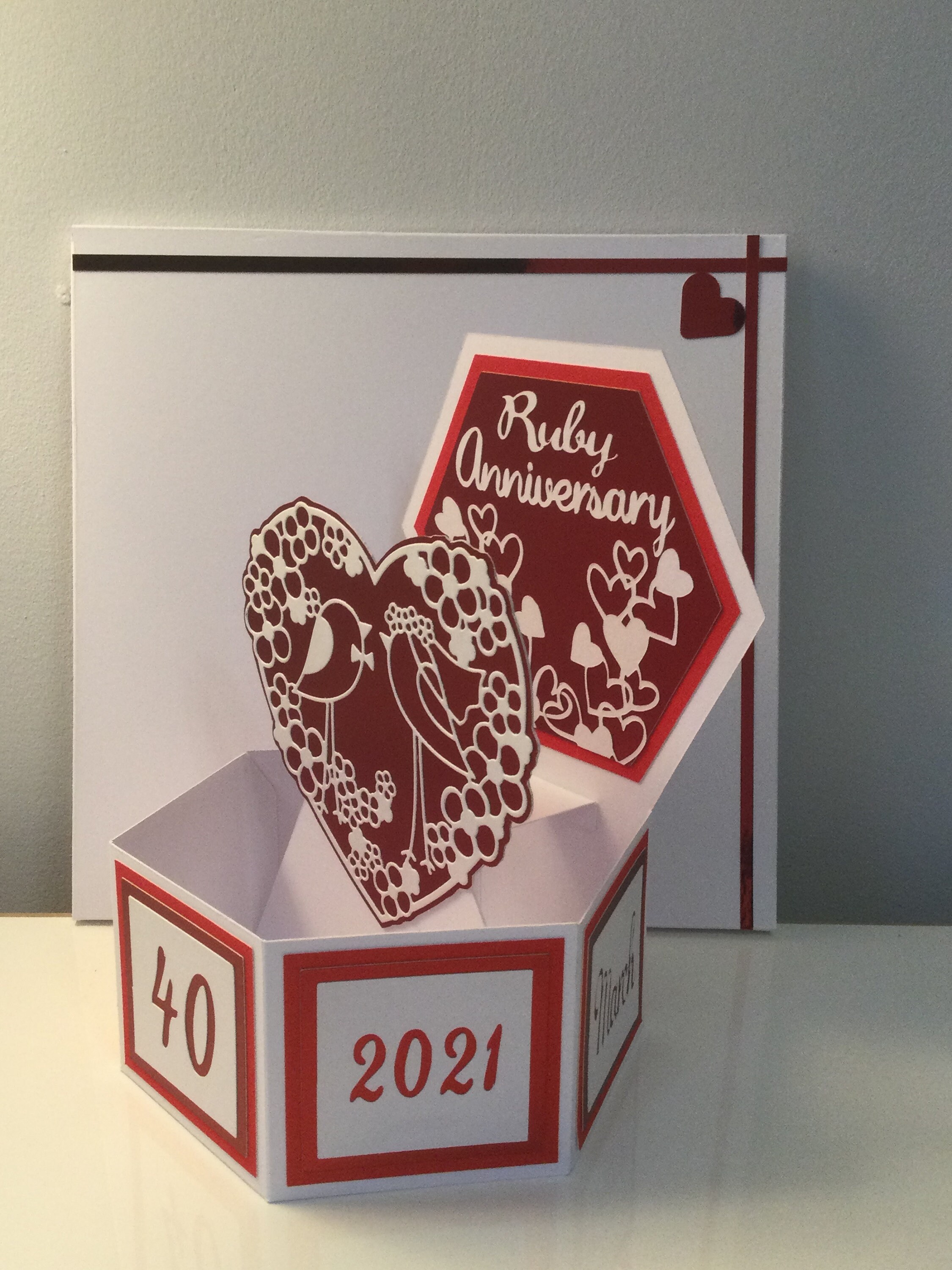 40th Wedding Anniversary Pop up Card Ruby Anniversary - Etsy UK
