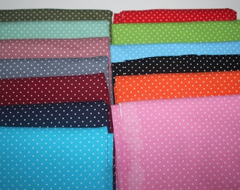 uni dunkelgrün Baumwolljersey 2 x 25 x 150 Pünktchen in verschiedene Farben