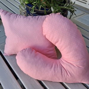 2 pillows - 1 price ÖKO-Tex heart pillow, forearm pillow, positioning pillow after breast surgery approx. 37 x 35 cm + pillow approx. 30 x 22 cm