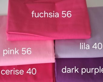 Öko-Tex Poplin - Cotton 50 x 150 cm solid color in pink, cerise, and purple tones