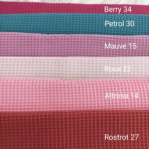 Oeko-Tex waffle pique 50 x 150 cm in many colors