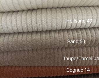 Tissu cordon Oeko-Tex, coton cordon large 6 coloris 50 x 142 cm