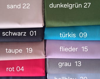 Öko-Tex Poplin - Cotton 50 x 150 cm plain in all colours.