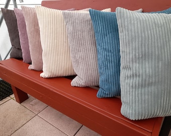 Housses de coussin toutes tailles et formes velours côtelé 8 coloris