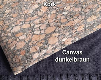 Swaffluwelen koord decoratiestof / canvas / kurk 50 x 140 / 65 cm