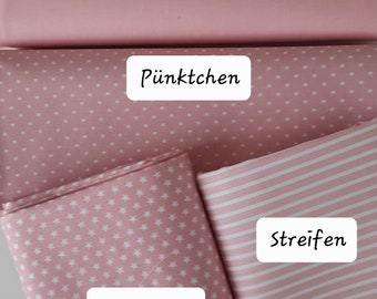 Oeko-Tex Poplin - Cotton 50 x 150 cm plain, stars, dots, stripes pink