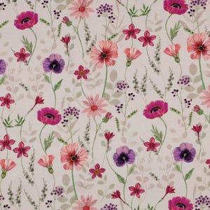 Oeko-Tex cotton jersey Flowers 50 x 150 cm digital print