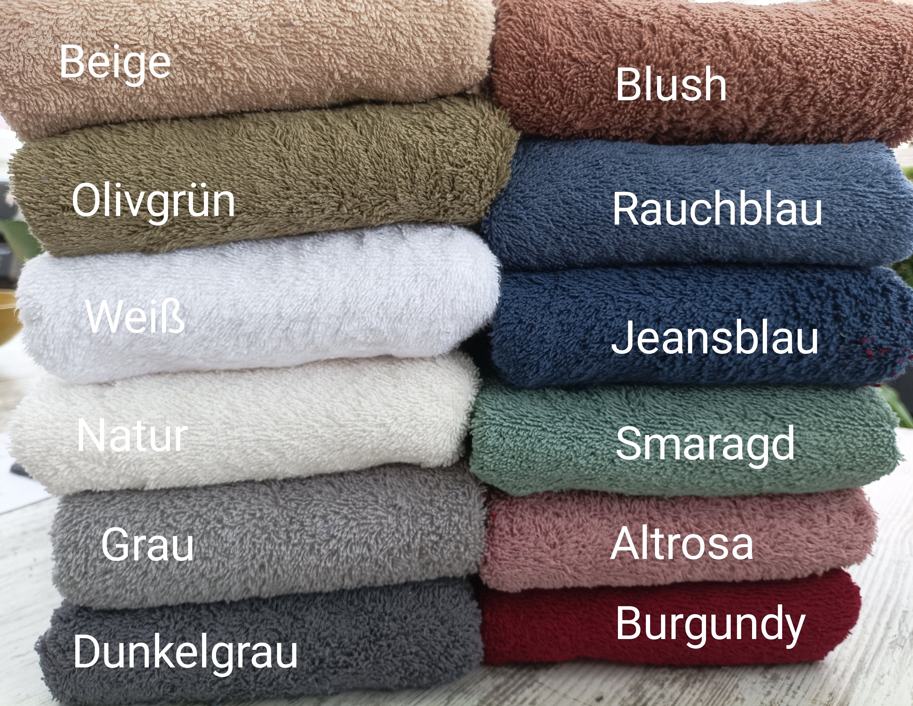 Oeko-Tex terry cloth 50 x 140 cm + new colors