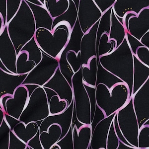 Oeko-Tex cotton jersey hearts 50 x 150 cm
