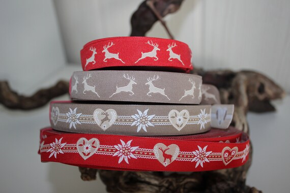 Webband 20 mm 1 m Hirsch beige