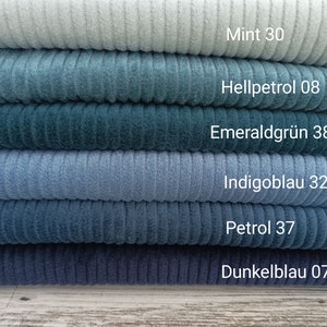 Oeko-Tex cord fabric, wide cord cotton 6 colors 50 x 142 cm