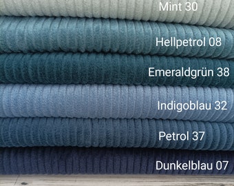 Oeko-Tex corduroy fabric, wide cord cotton 6 colors 50 x 142 cm
