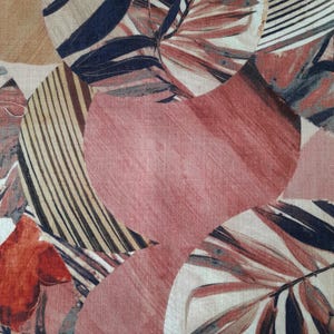 Oeko-Tex Canvas decorative fabric linen look 50 x 140 cm leaves