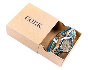 Handmade cork watch for women WITH BOX