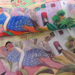 Oeko-Tex Canvas decorative fabric linen look 50 x 140 cm digital print