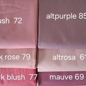 Oeko-Tex Poplin - Cotton 50 x 150 cm plain in pink, blush, mauve tones