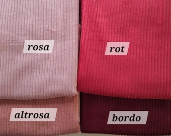 Öko-Tex certified corduroy fabric, wide-wale cotton, 4 colors, 50 x 142 cm