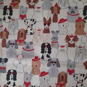 Oeko-Tex Canvas Decorative Fabric Linen Look 50 x 140 cm Dogs