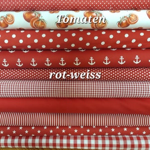 Oeko-Tex Poplin - cotton fabric 50 x 1.50 cm red/white