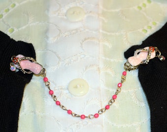 vintage cardigan clips