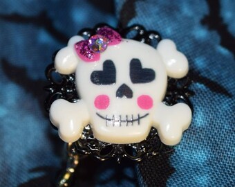 Halloween Cute Skull Sweater Chain Cardigan Clip Vintage Look Pinup