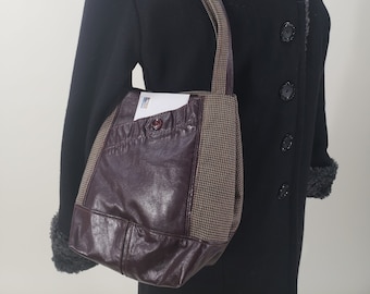 Leather shoulder bag woman purse