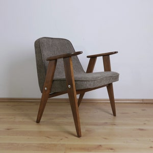 Original mid-century 366 armchair designed in 1962. Coffe armchair Vintage Mid-century Wood. Chierowski, Bronze, Wood