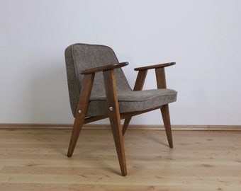 Original mid-century 366 armchair designed in 1962. Coffe armchair Vintage Mid-century Wood. Chierowski, Bronze, Wood
