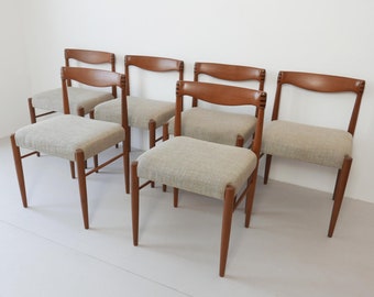 6 chaises de salle à manger vintage par H.W.Klein pour Bramin, Danemark, années 60, milieu du siècle, teck