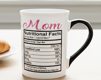 Nutritional Facts Mom Mug - 16oz Ceramic Coffee Cup