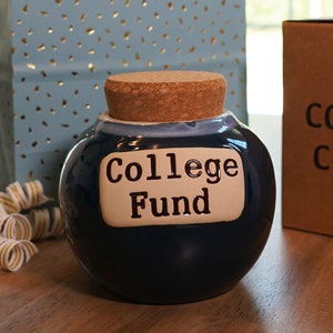 Cottage Creek College Fund Piggy Bank, College Money Bank, Candy Jar, Graduation Gifts, Teen Gifts