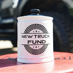 Cottage Creek New Truck Fund Piggy Bank, New Truck Accessories, Truck Gifts, Truck Piggy Bank