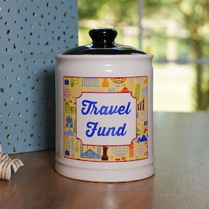 Cottage Creek Travel Fund Piggy Bank, Our Adventure Vacation Savings Bank, Candy Jar
