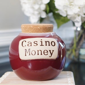 Cottage Creek Blackjack Fund Piggy Bank, Candy Jar with Lid, Playing Cards  Holder, Casino Theme Party Decorations, Las Vegas Coin Bank, Novelty Gift