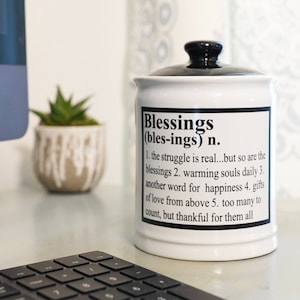 Cottage Creek Blessings Jar, Count Your Blessings Keepsake Jar Prayer Box, Christian Gifts for Women, Gratitude Jar