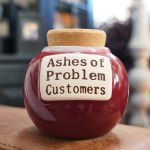 Cottage Creek Ashes of Problem Customers Piggy Bank, Fun Candy Jar, Boss Gifts, Swear Jar, Office Decor, Coworker Gifts