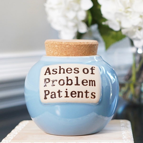 Cottage Creek Ashes of Problem Patients Piggy Bank, Candy Jar, Doctor Gifts, Nurse Gifts, Dentist Gifts, Medical Gifts, Money Jar, Fun Gifts