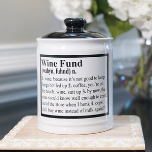 Cottage Creek Wine Fund Piggy Bank, Wine Money Bank, Candy Jar, Wine Gifts
