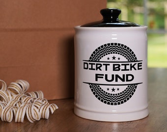Cottage Creek Dirt Bike Fund Piggy Bank, Off Roading Quad Bike ATV Motocross Candy Jar, Dad Gifts, Gifts for Him