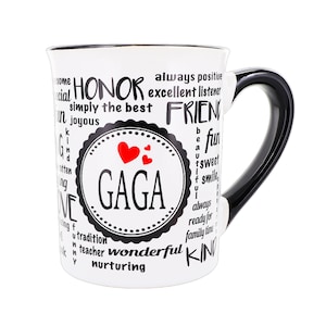 Cottage Creek Gaga Coffee Mug, Large Ceramic 16oz. Gaga Mug for Best Gaga Ever, Gaga Gifts, Gaga Grandma Gift, Gaga Birthday, Gaga Christmas
