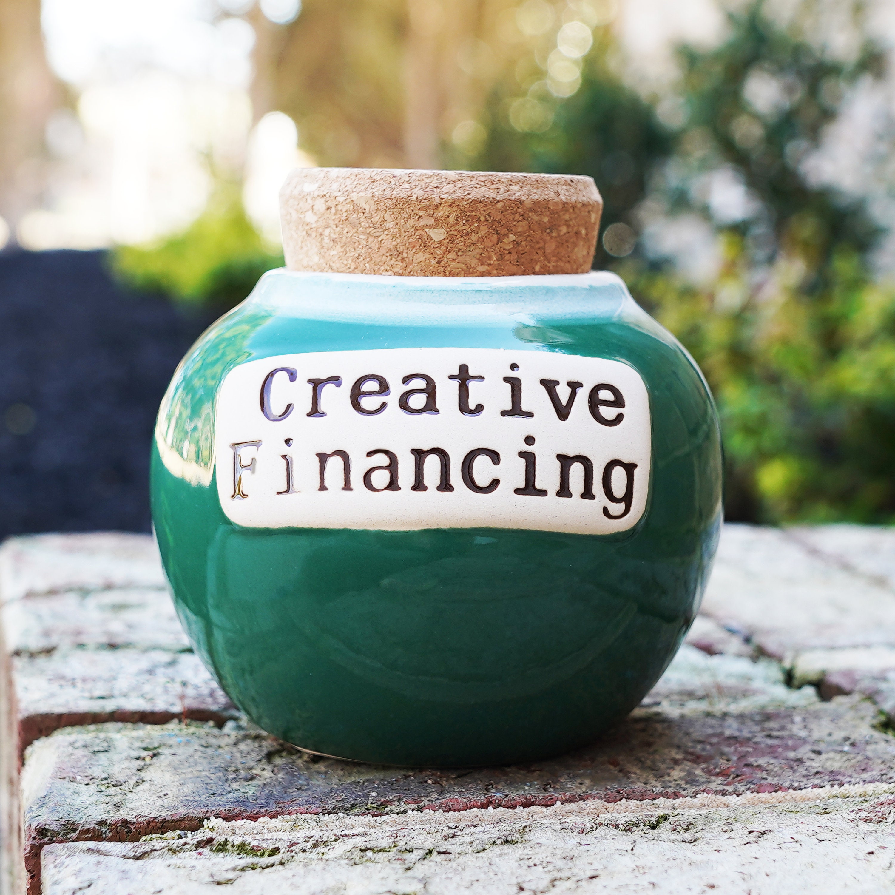 Cottage Creek Creative Financing Piggy Bank, Candy Jar For Office Desk, Financial Planners Gifts