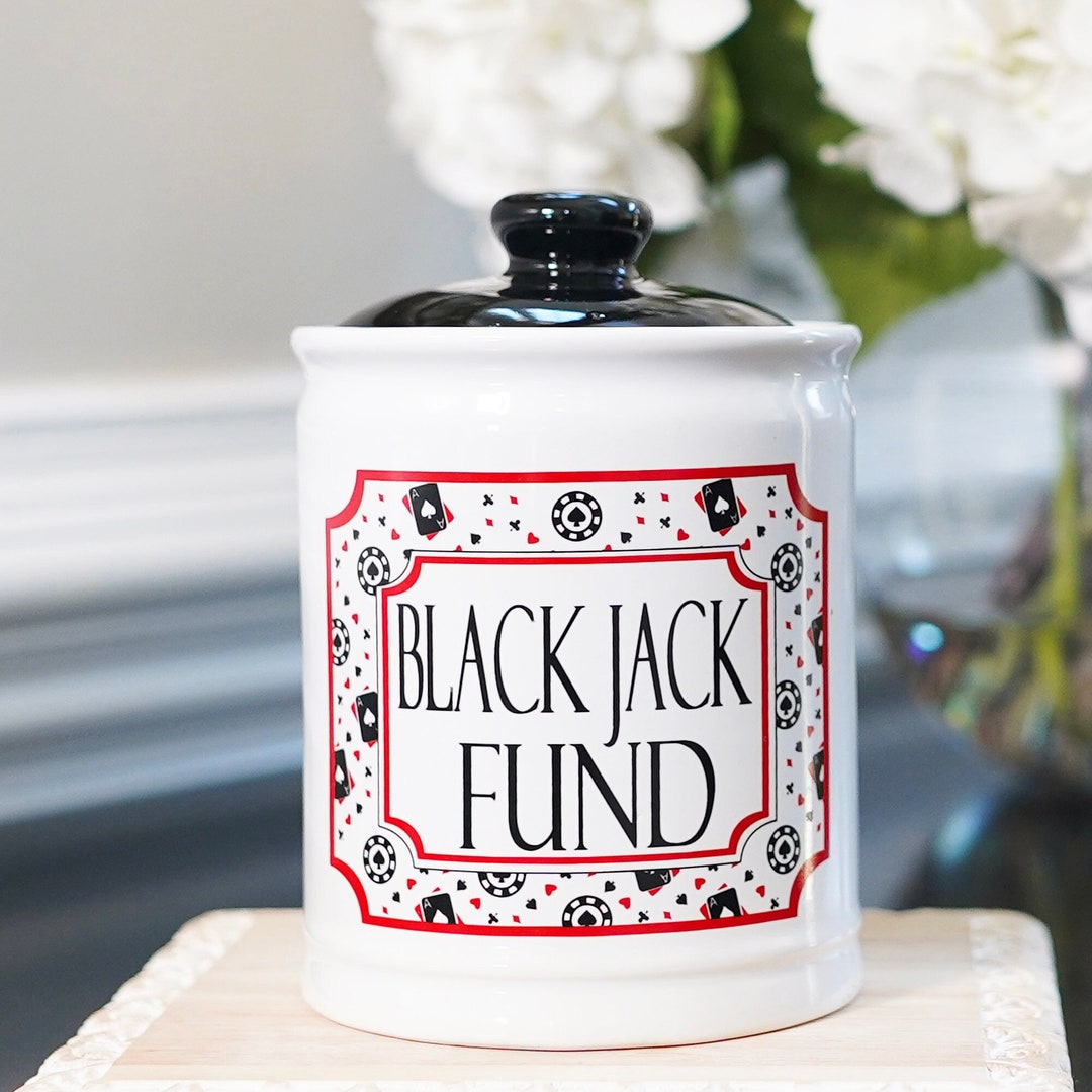Cottage Creek Blackjack Fund Ceramic Piggy Bank, Blackjack Card Game