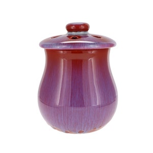 Cottage Creek Ceramic Garlic Keeper: Vented Lid Stoneware Storage