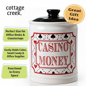 Casino Money Piggy Bank: Ceramic Gambling Gift Jar image 5