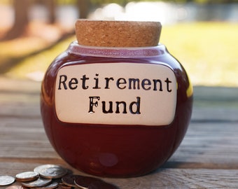 Retirement Fund Piggy Bank: Ceramic Coin Jar, Retirement Gift