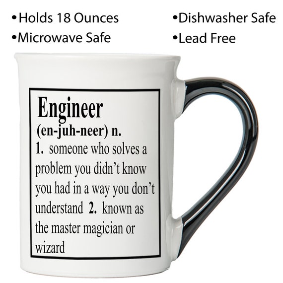 Cottage Creek Engineer Gifts Engineer Mug 18 Ounce Ceramic Engineer Coffee Mug//Gifts For Dad White