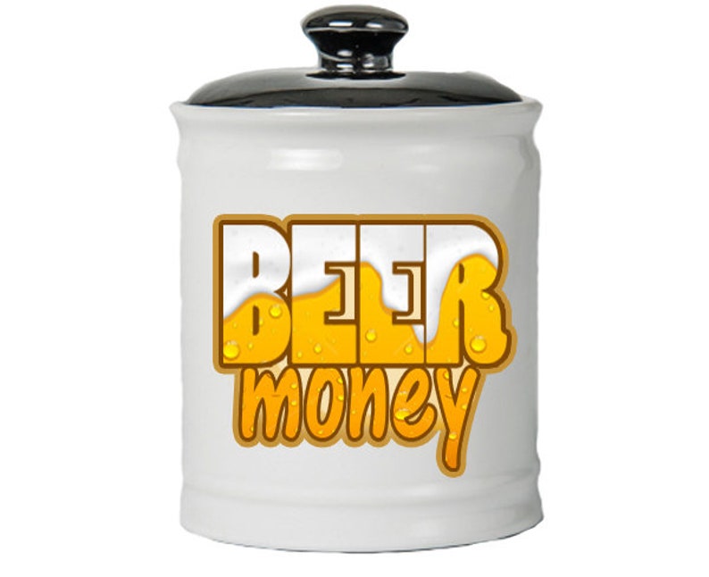 Piggy Bank Beer Gift Beer Money Ceramic Jar With Lid Beer Etsy